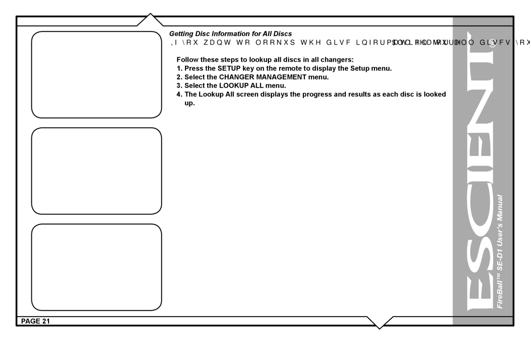 Escient SE-D1 user manual Getting Disc Information for All Discs 