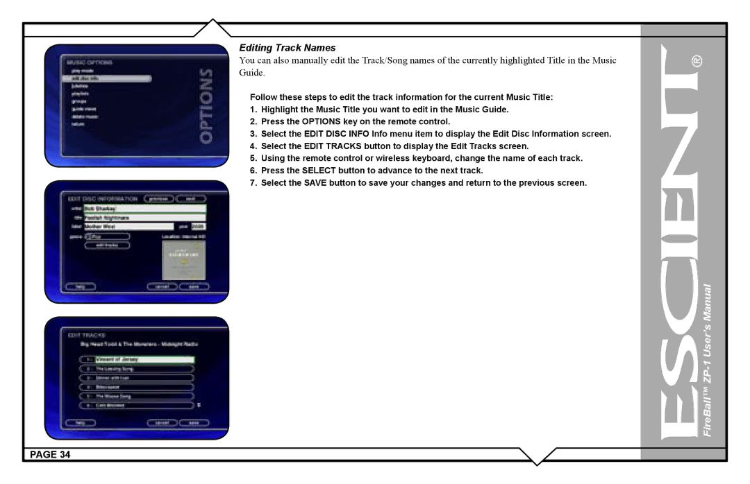 Escient ZP-'1 user manual FireBall ZP-1 User’s Manual 