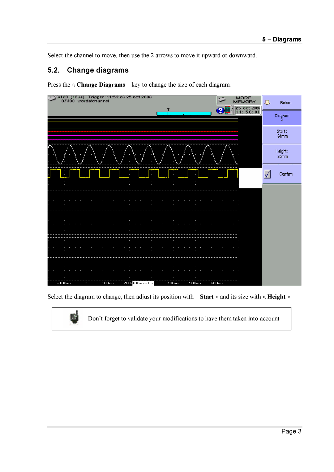 Escort 3016B, 3008B, 3004B user manual Change diagrams 