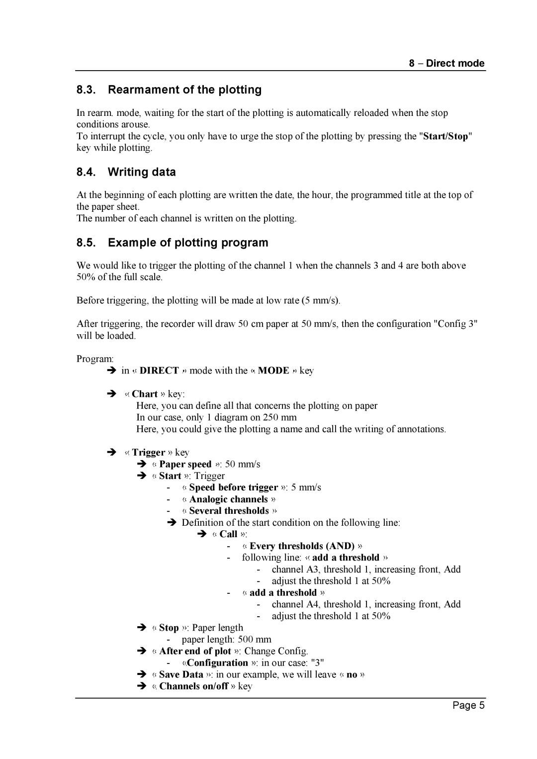 Escort 3016B, 3008B, 3004B user manual Rearmament of the plotting, Writing data, Example of plotting program 