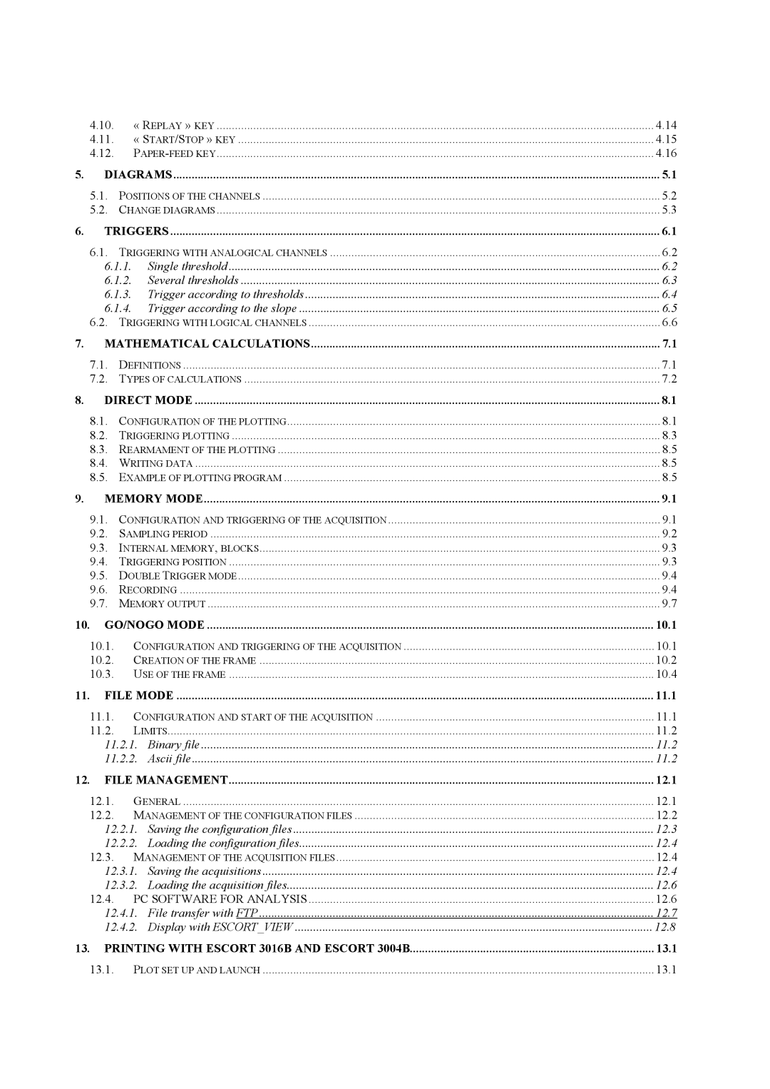 Escort 3004B, 3016B, 3008B user manual Diagrams 