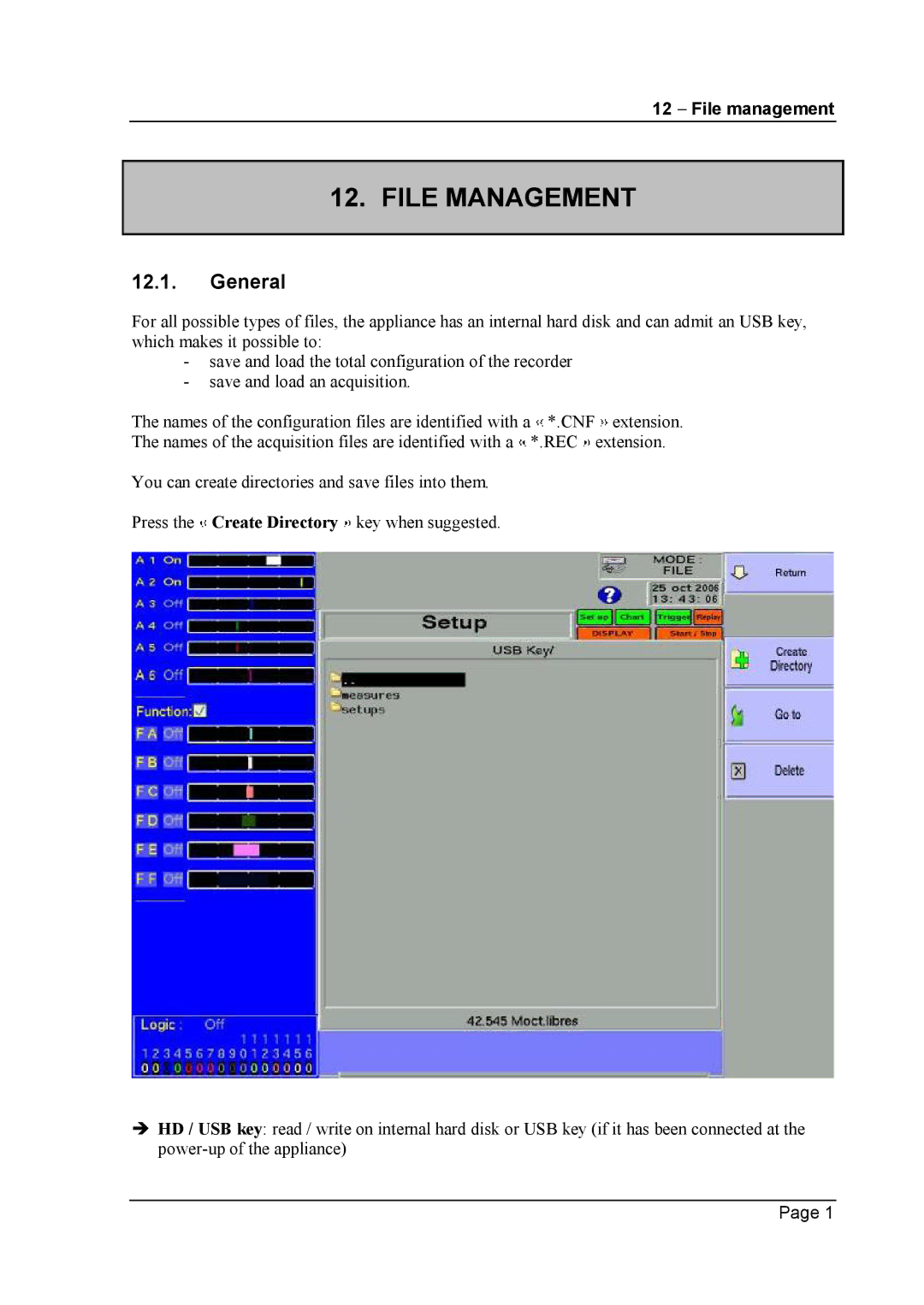 Escort 3004B, 3016B, 3008B user manual File Management, General, File management 