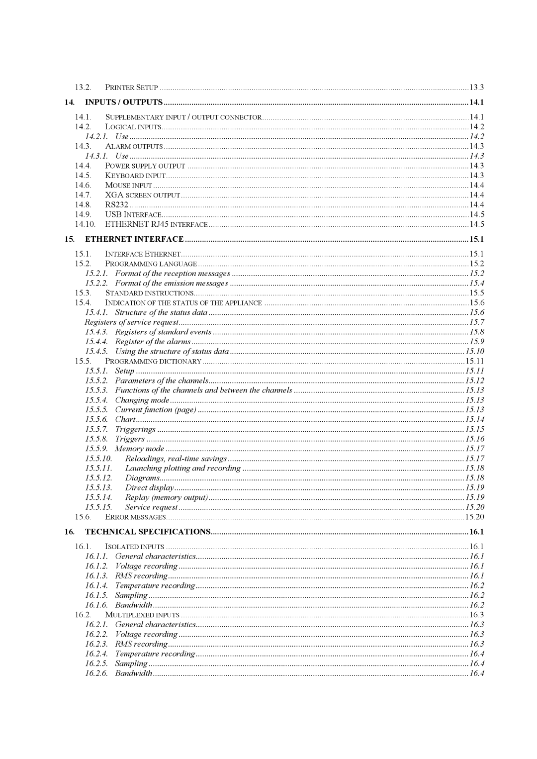 Escort 3016B, 3008B, 3004B user manual Inputs / Outputs 