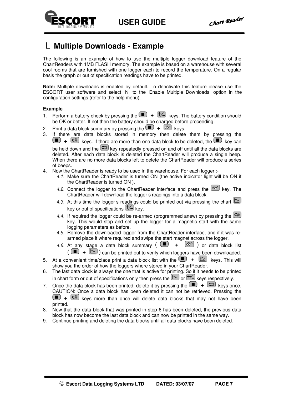 Escort EI-CR-MEM, EJ-CR-MEM, EJ-CR-II, EA-CR, MN-CR-MEM user manual Multiple Downloads Example 