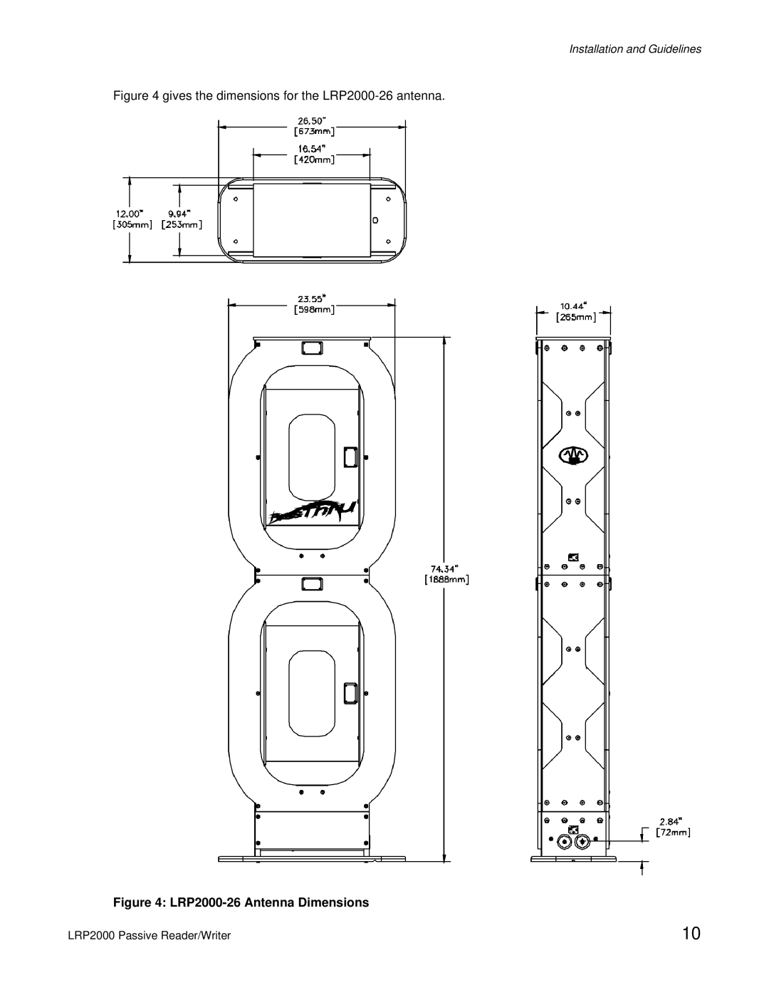 Escort manual LRP2000-26 Antenna Dimensions 