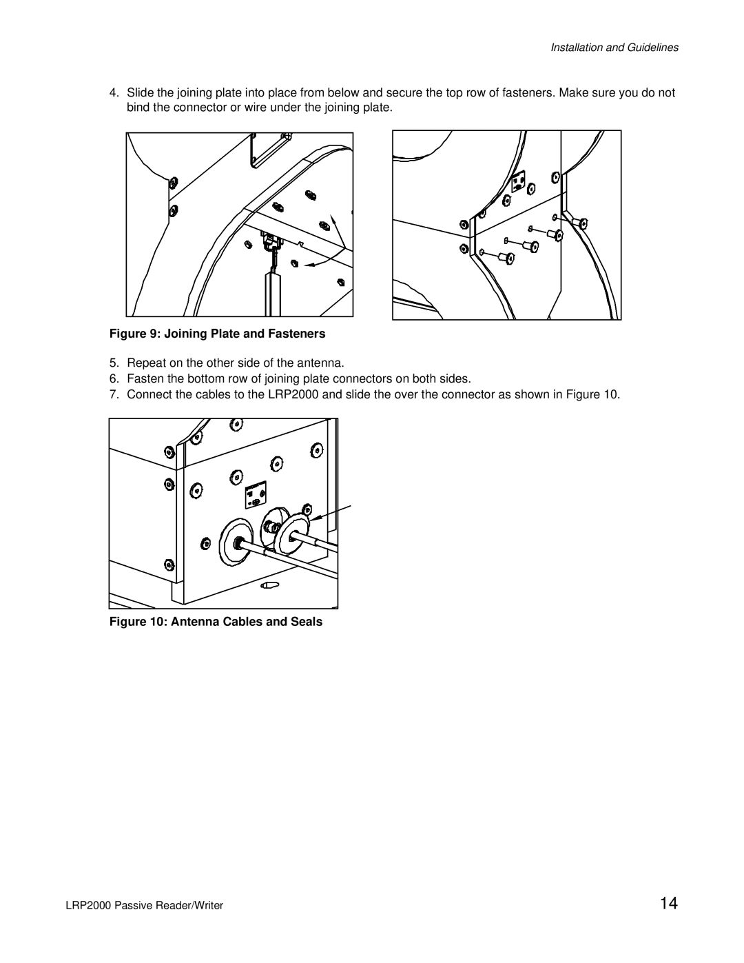 Escort LRP2000 manual Joining Plate and Fasteners 