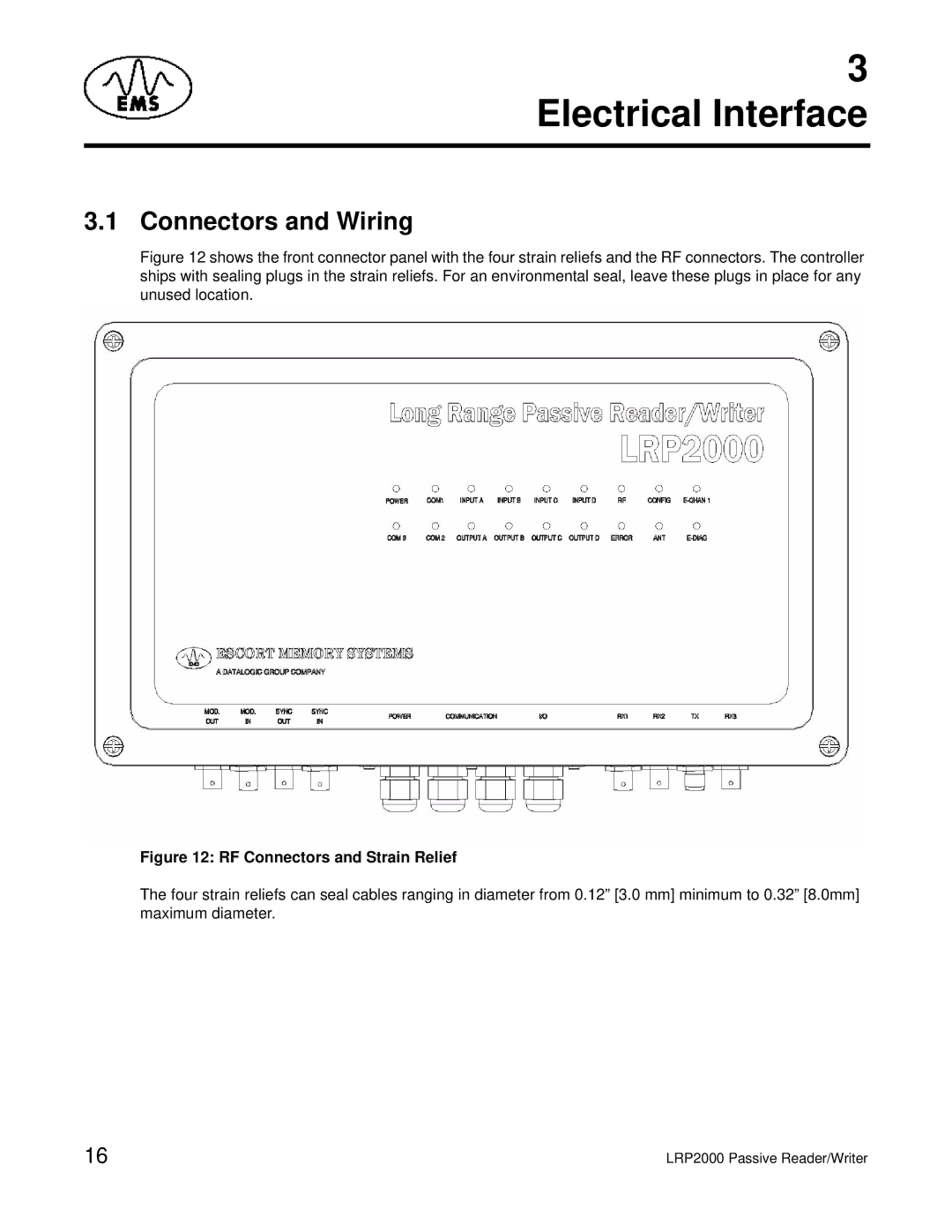 Escort LRP2000 manual Connectors and Wiring, RF Connectors and Strain Relief 