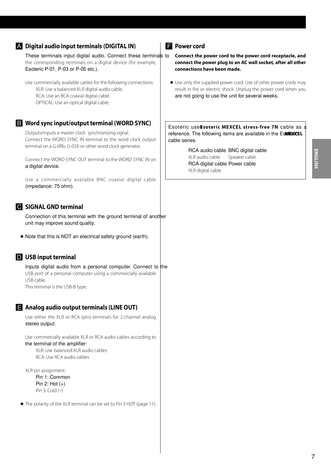 Esoteric D-07 owner manual 