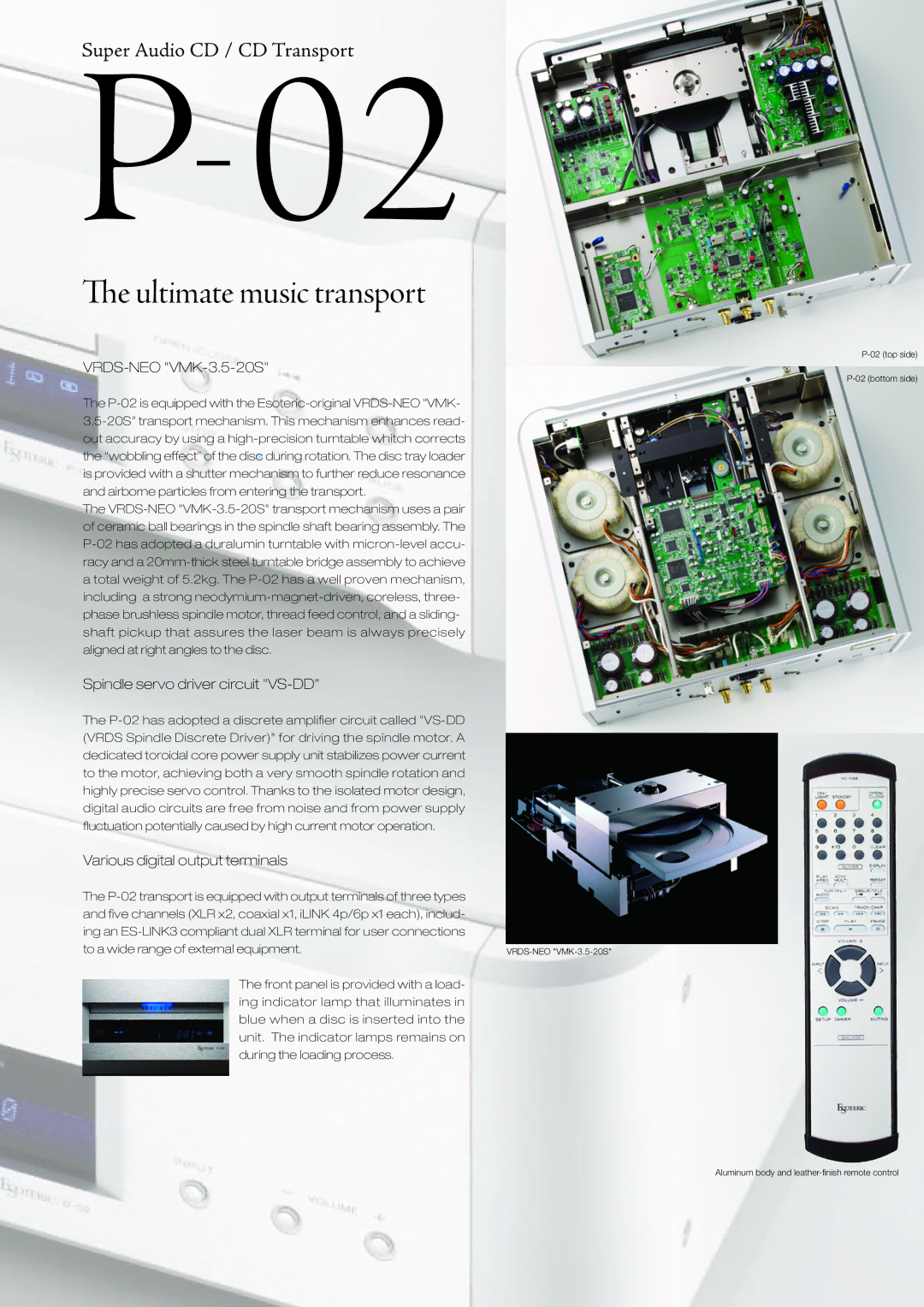 Esoteric P-02/D-02 VRDS-NEO VMK-3.5-20S, Spindle servo driver circuit VS-DD, Various digital output terminals 