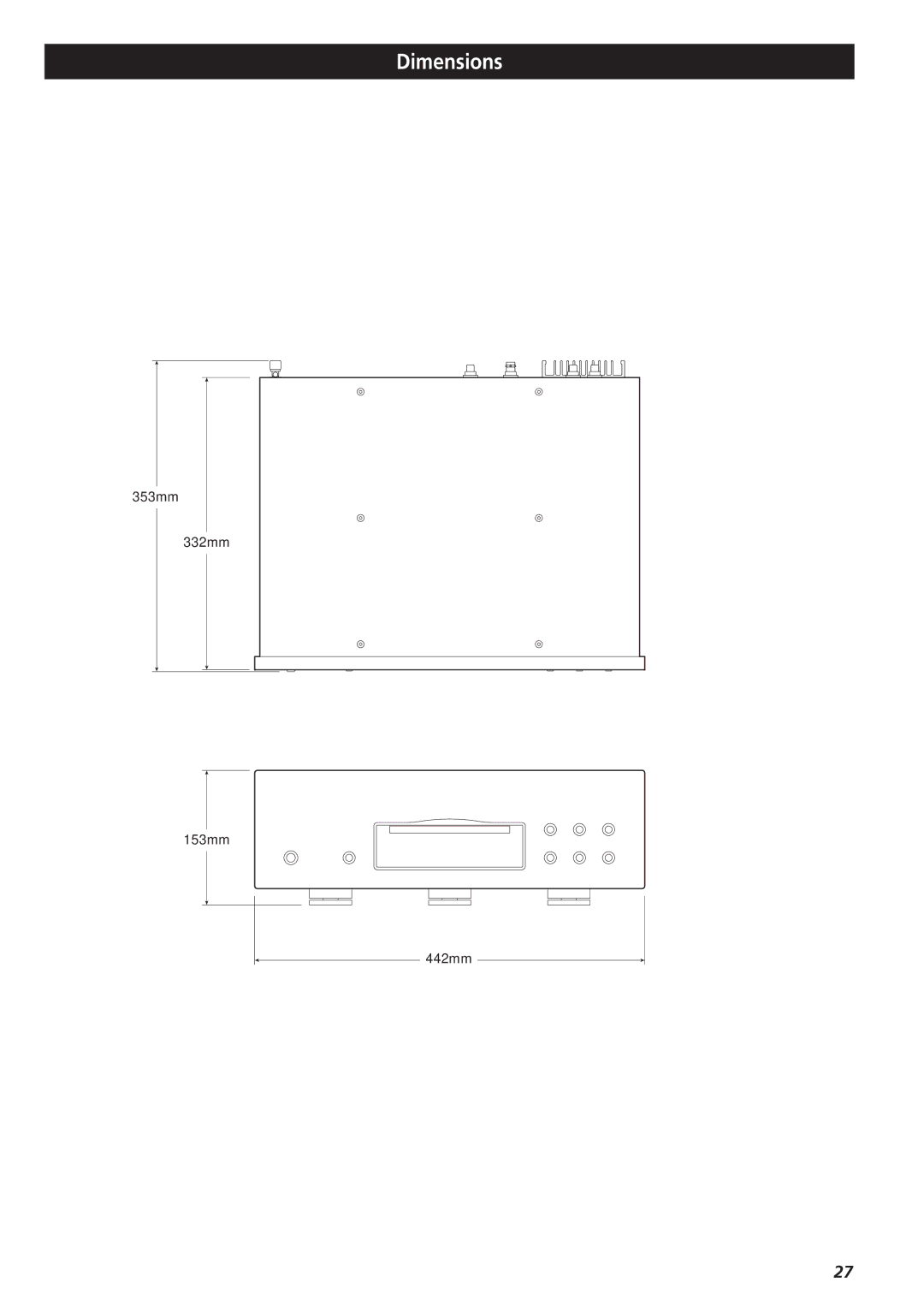 Esoteric X-03 owner manual Dimensions 