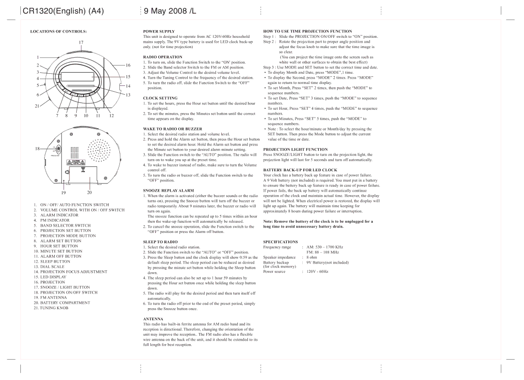 Esselte CR1320 manual RQ 8 RII8 Dxwr Ixqfwlrq Vzlwfk, Yroxph Frqwuro Zlwk RQ 8 RII Vzlwfk 