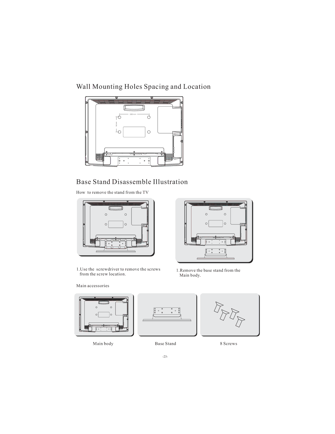 Esselte LCD2622 user manual Wall Mounting Holes Spacing and Location 