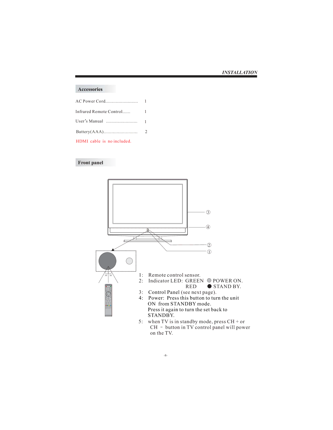 Esselte LCD2622 user manual RED Stand by 