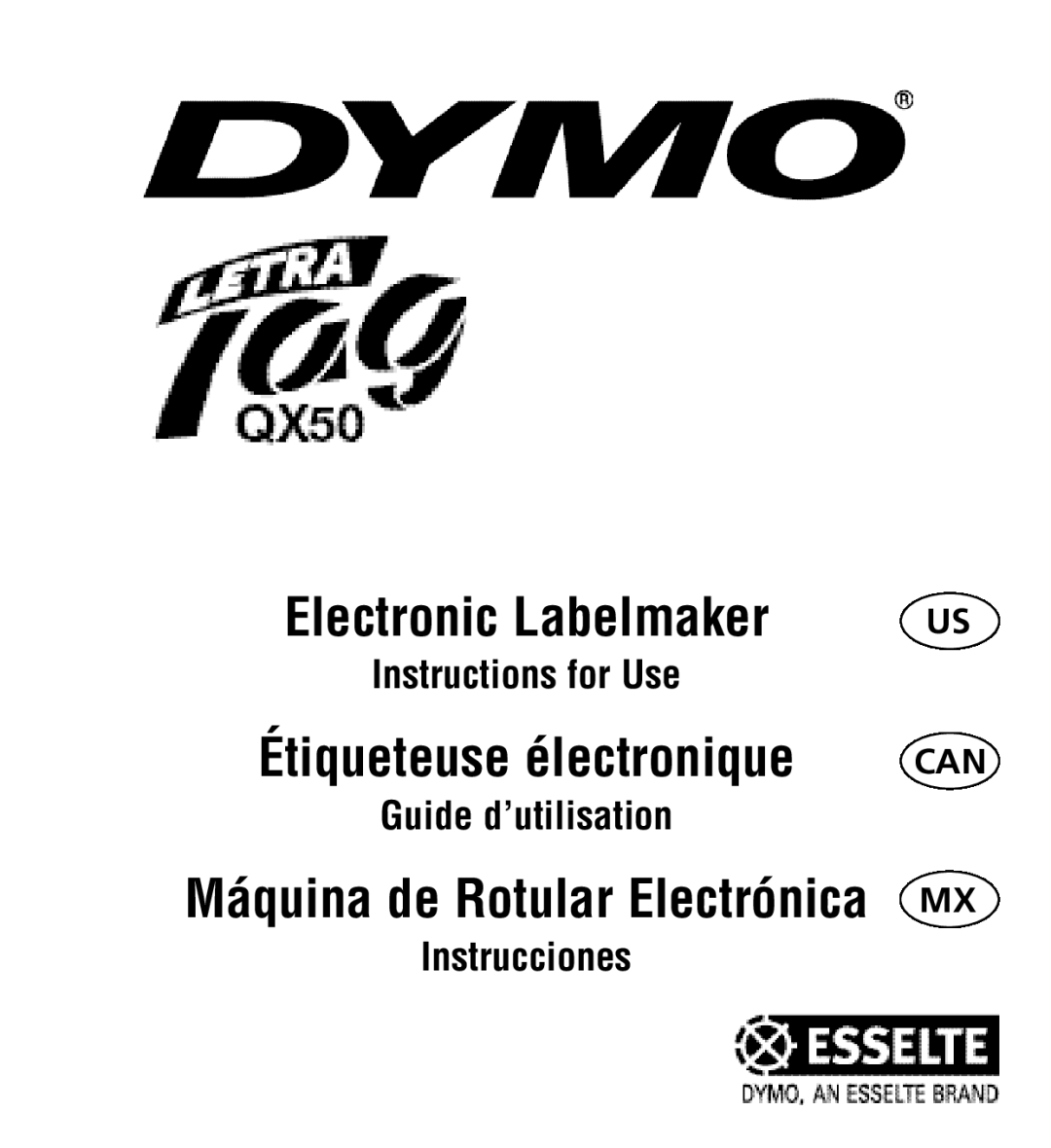 Esselte QX50 manual Electronic Labelmaker 