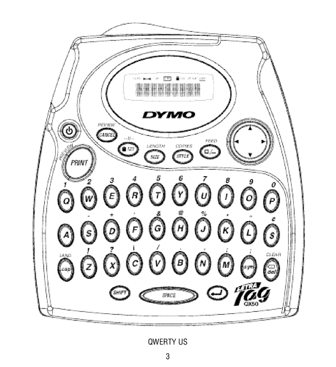 Esselte QX50 manual Qwerty US 