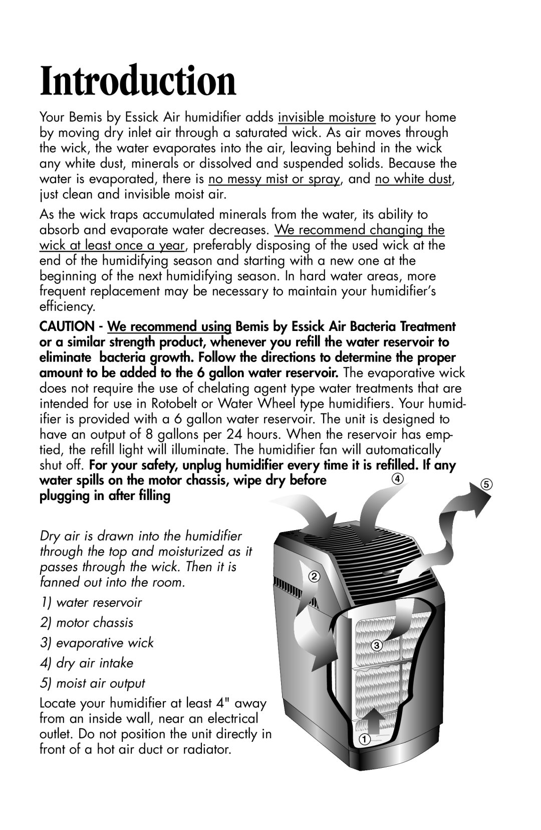 Essick Air 826 800 manual Introduction, Fanned out into the room 