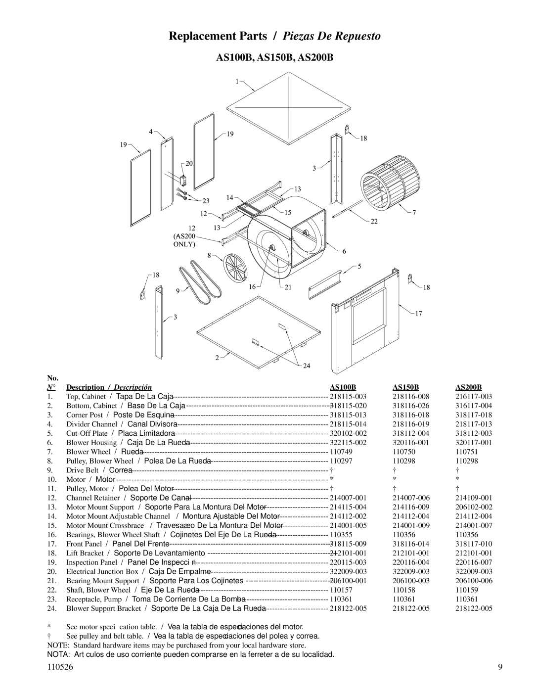 Essick Air SAS10012, AS20012, SAD10012, SAD15012, SAS15012, AD20012 AS100B, AS150B, AS200B, AS100B AS150B AS200B 