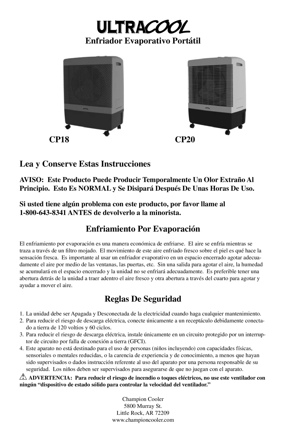 Essick Air CP20 manual Enfriamiento Por Evaporación, Reglas De Seguridad 