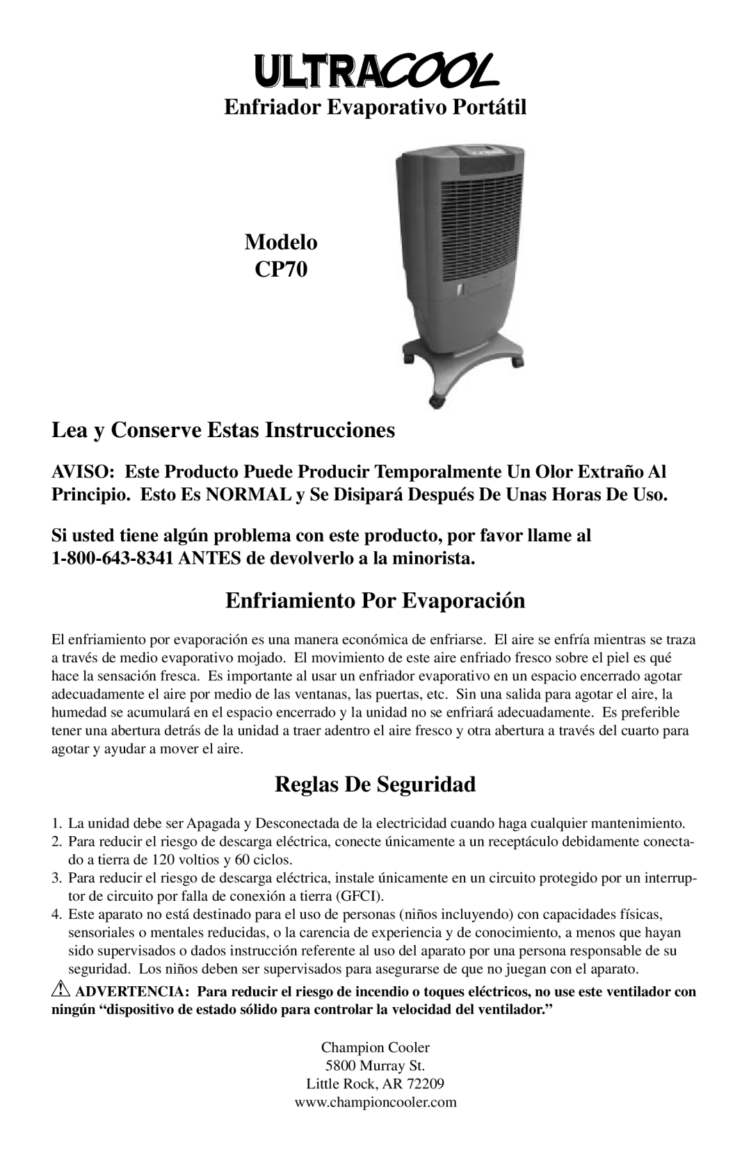 Essick Air CP70 manual Enfriamiento Por Evaporación, Reglas De Seguridad 