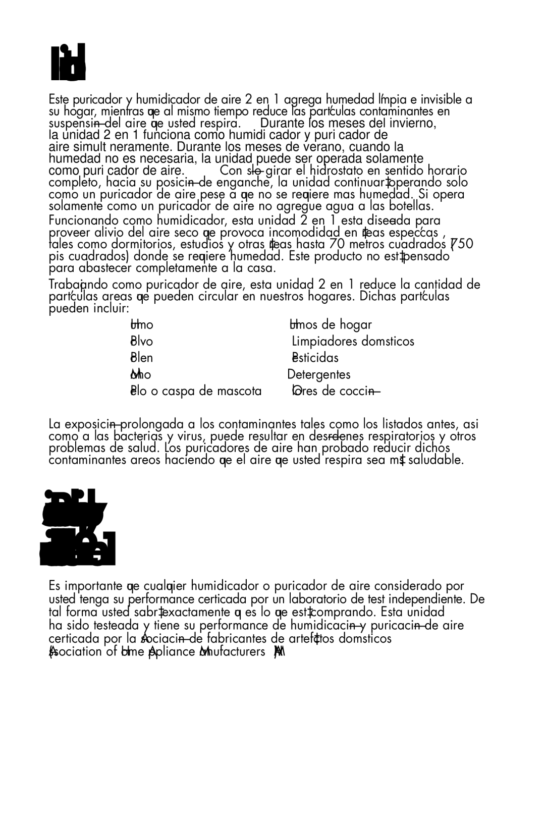 Essick Air DP3 200, DP3 600 manual Introducción, Beneﬁcios de su puriﬁcador y humidiﬁcador de aire 2 en 