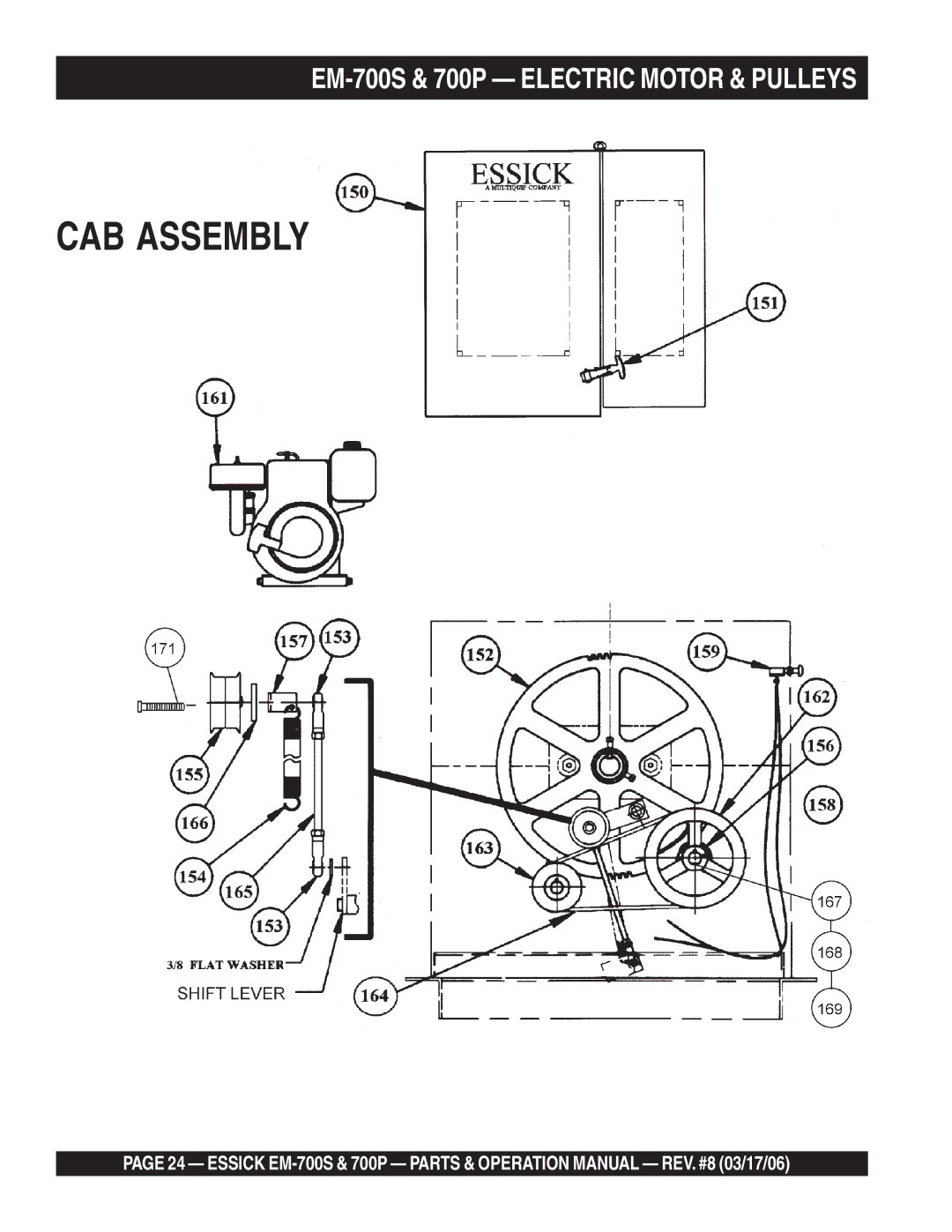 Essick Air EM-700P operation manual EM-700S & 700P Electric Motor & Pulleys 