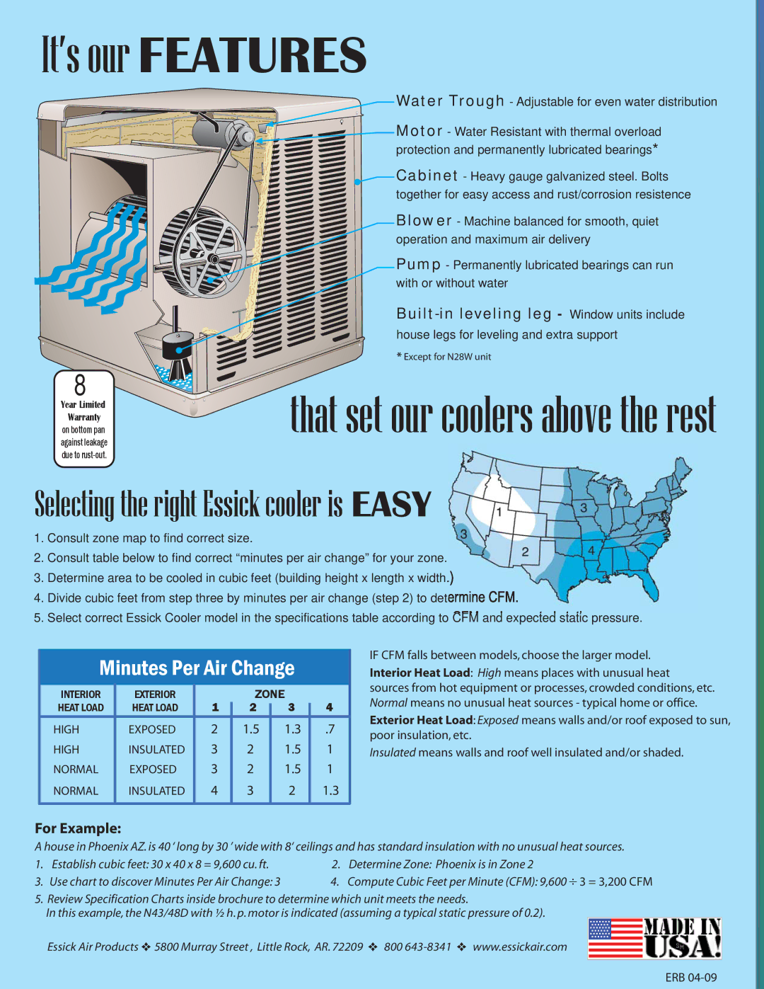 Essick Air N- Series manual It’s our Features, That set our coolers above the rest 