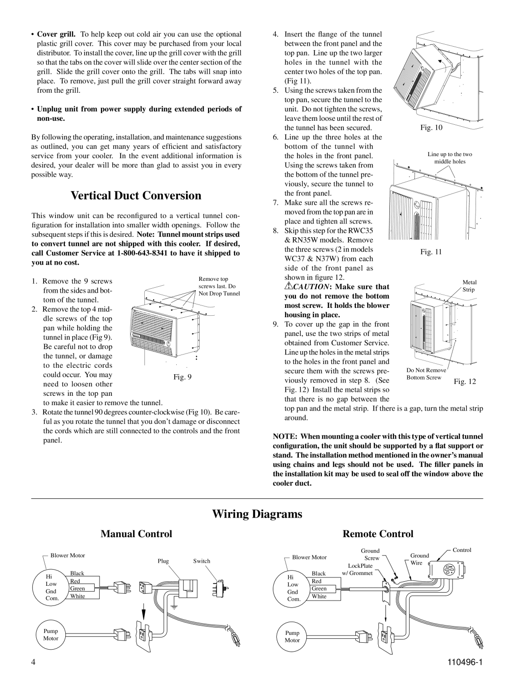 Essick Air RN50W Vertical Duct Conversion, Wiring Diagrams, Manual Control Remote Control, Viously removed in . See 