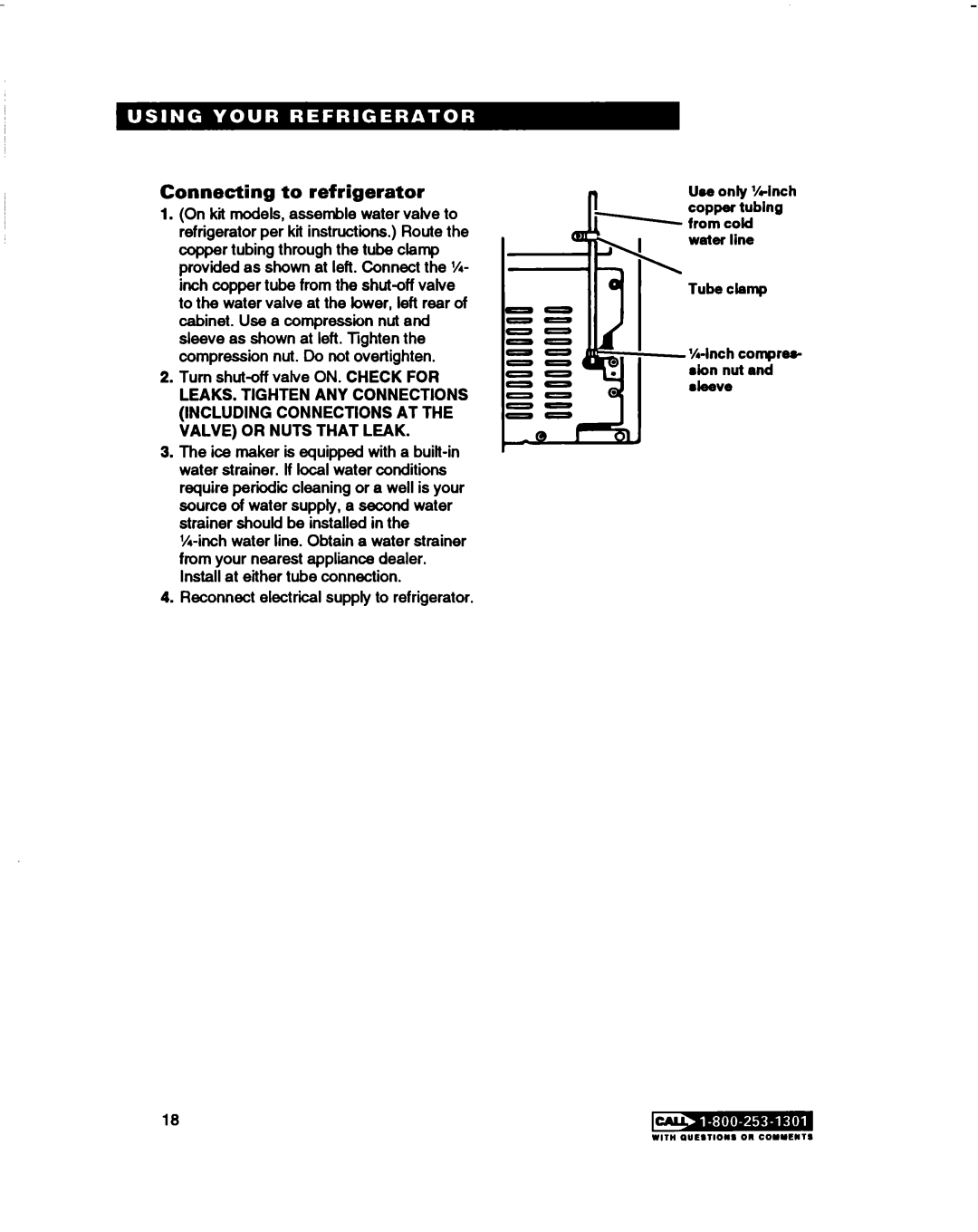 Estate 2173445 warranty Connecting to refrigerator 