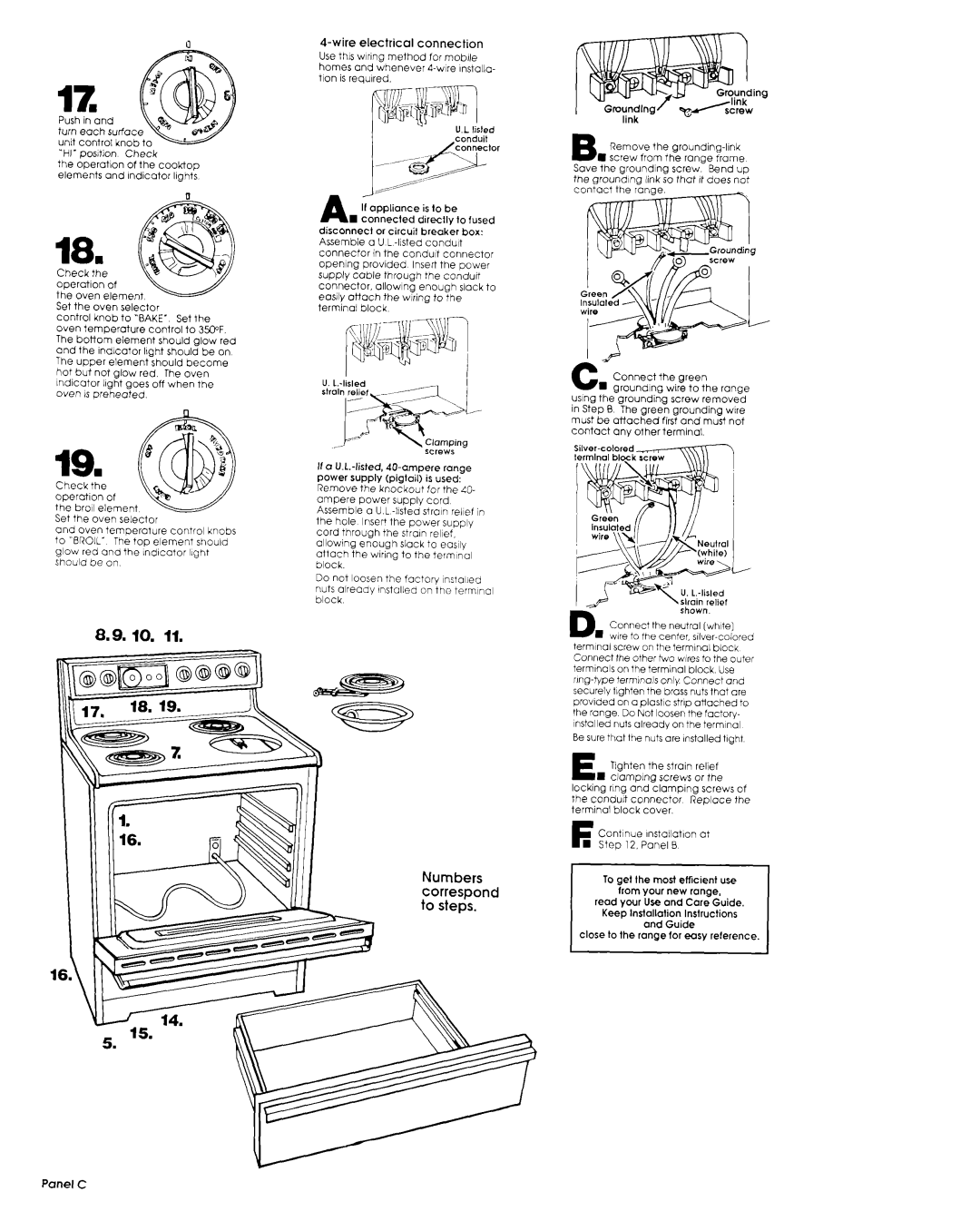 Estate 3150250 manual 18 n, Connected direcilv to fused, Numbers correspond to steps, Read your iJse and Care&de, Guide 