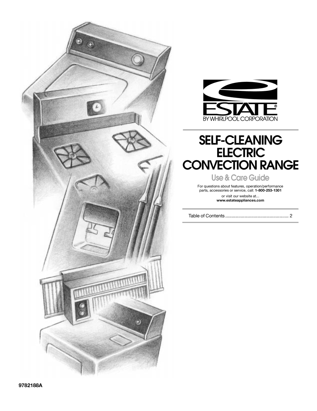 Estate 9782188A manual SELF-CLEANING Electric Convection Range, Use & Care Guide 