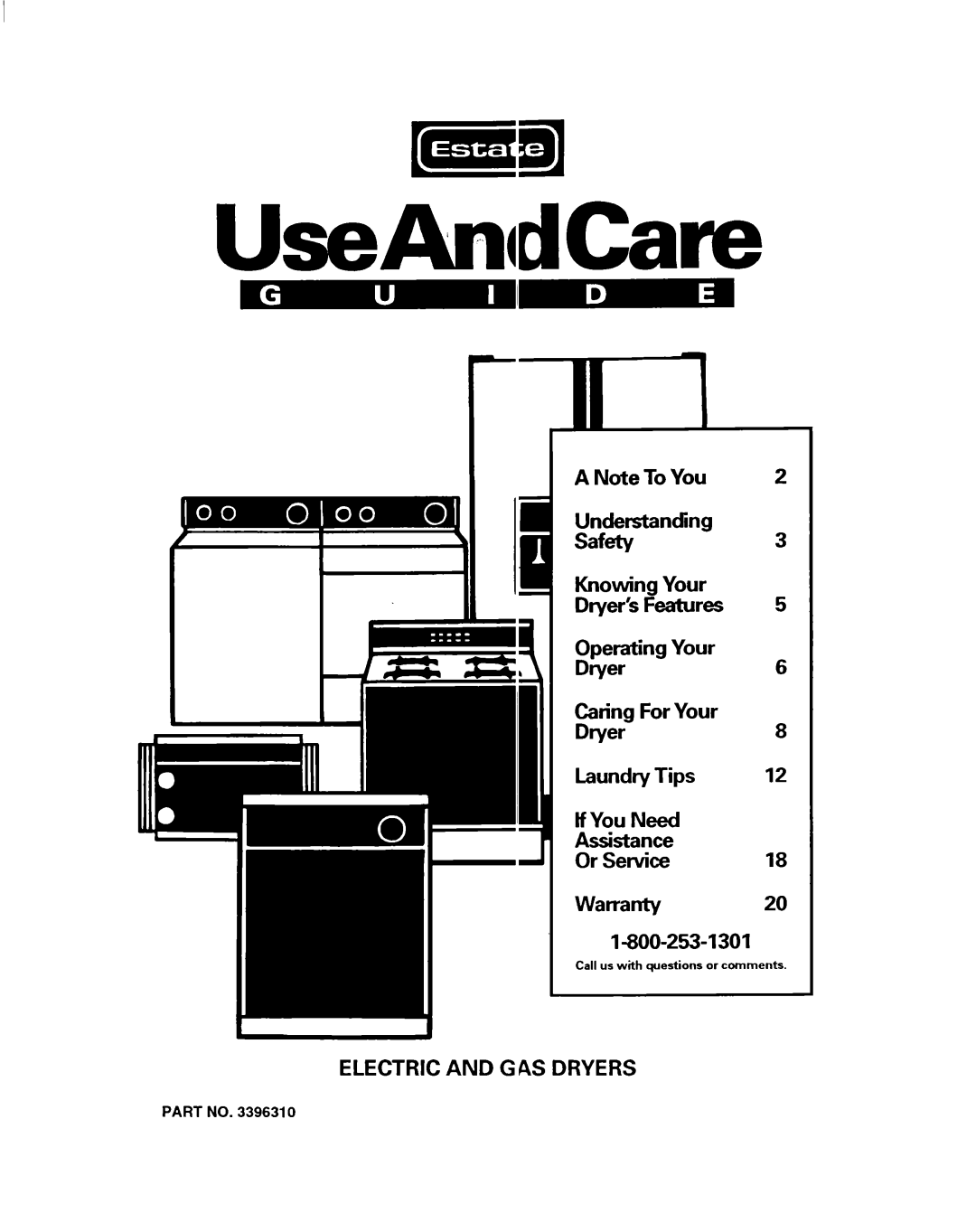 Estate Clothes Dryer warranty UseAmdCare Lr-l 