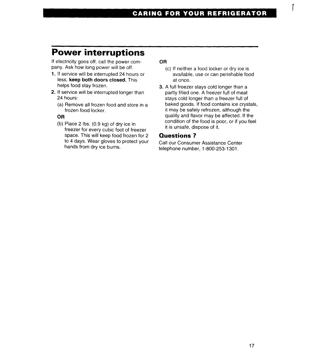 Estate LTL8HA, IT18HD important safety instructions Power interruptions, Questions 