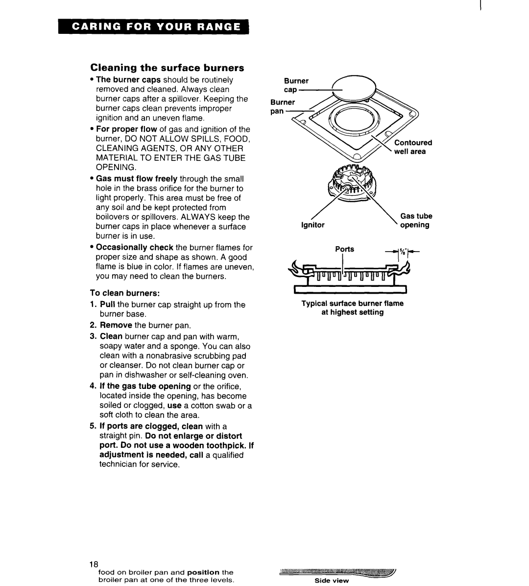 Estate TGRGIWZB manual Cleaning the surface burners 