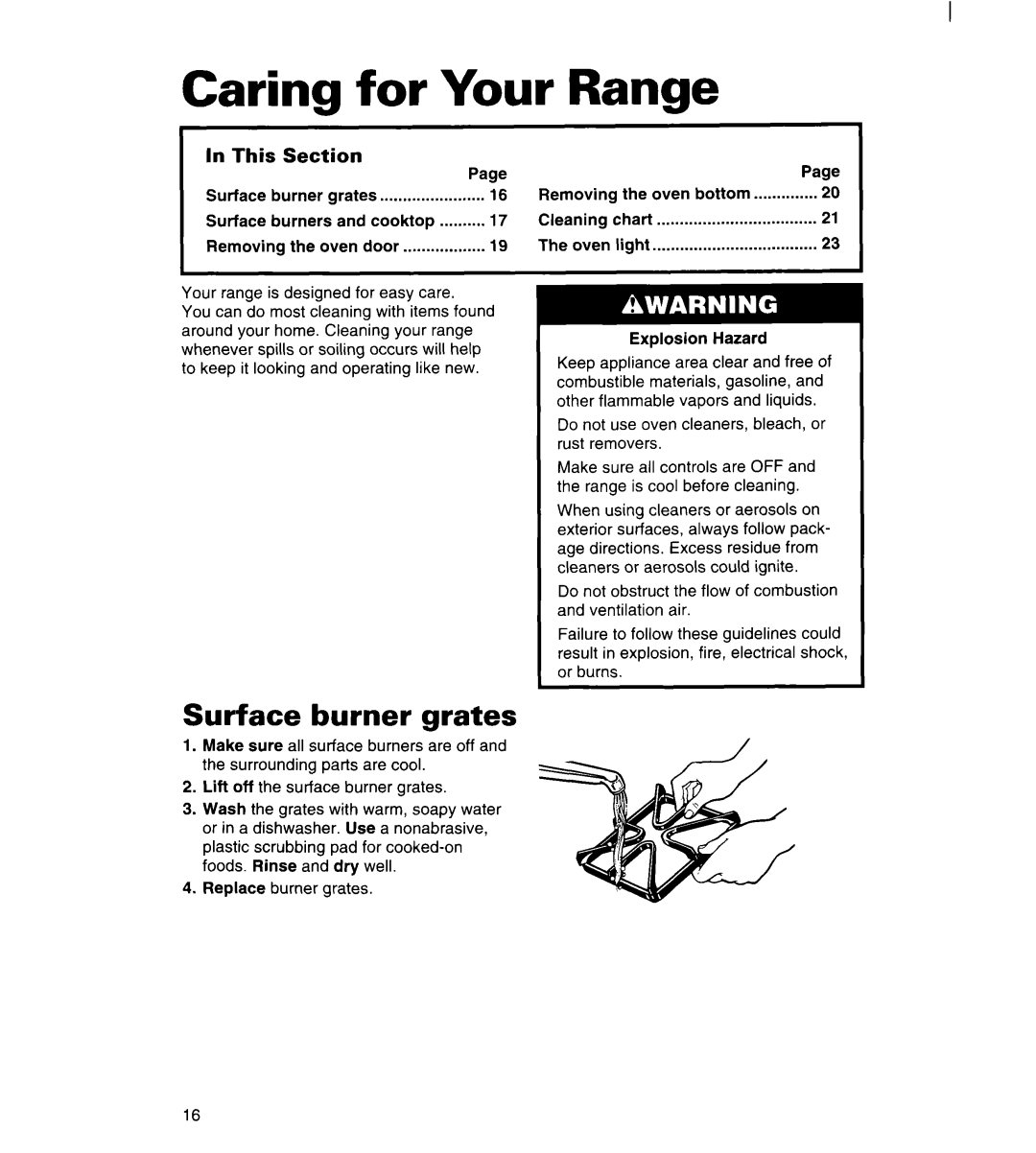 Estate TGRGIWZB manual Caring for Your Range, Surface burner arates 