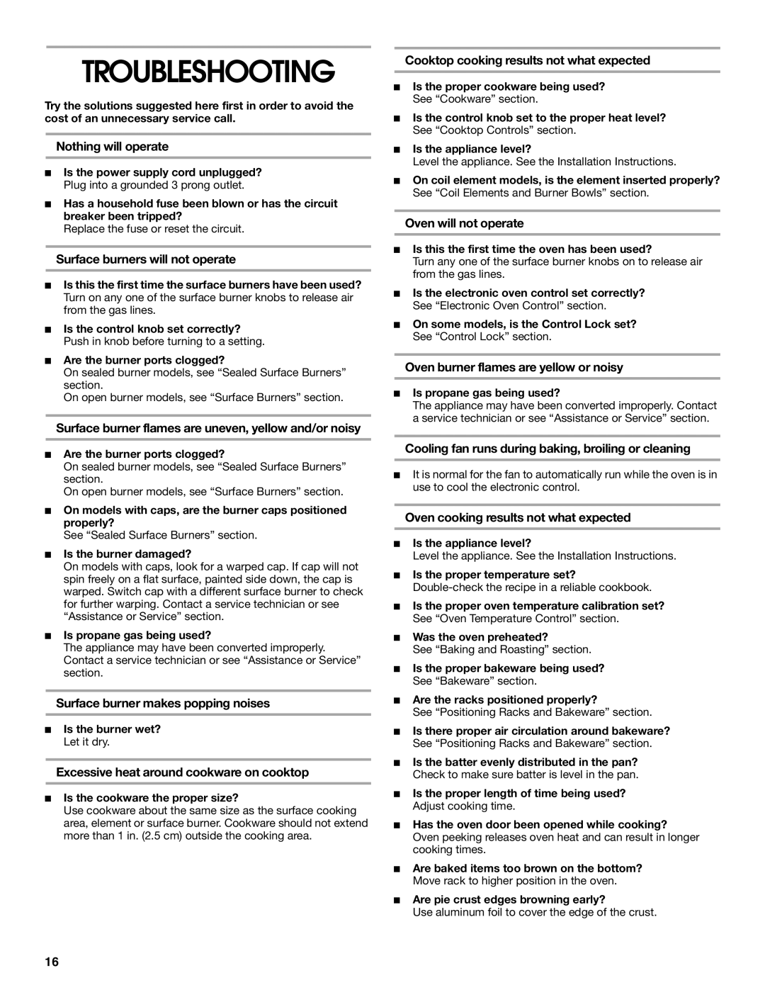 Estate TGS325 manual Troubleshooting 