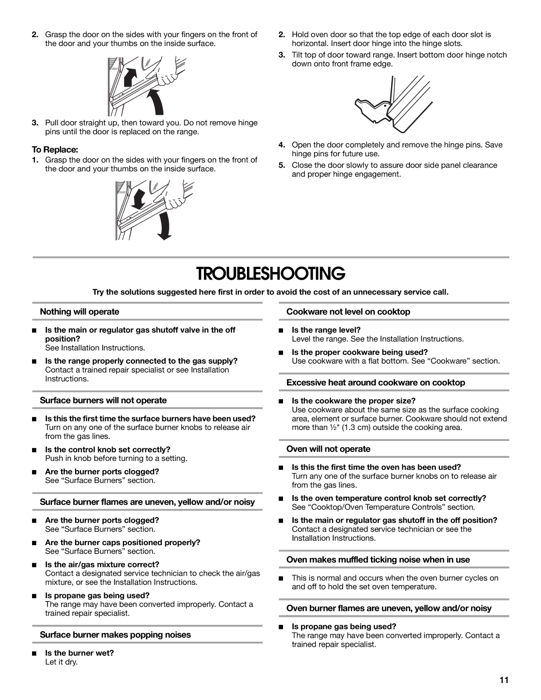 Estate W10173325A manual Troubleshooting 