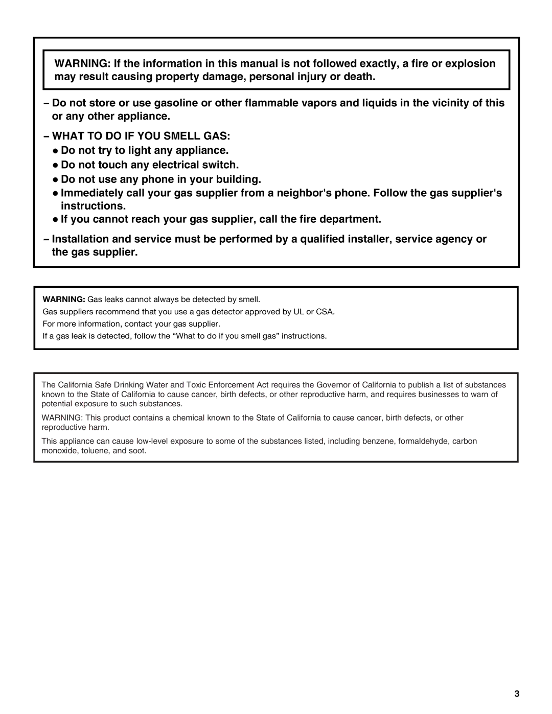 Estate W10173754A manual What to do if YOU Smell GAS 