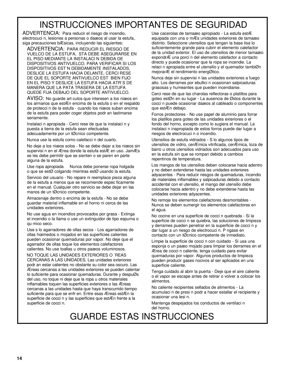 Estate W10175655B manual Guarde Estas Instrucciones 