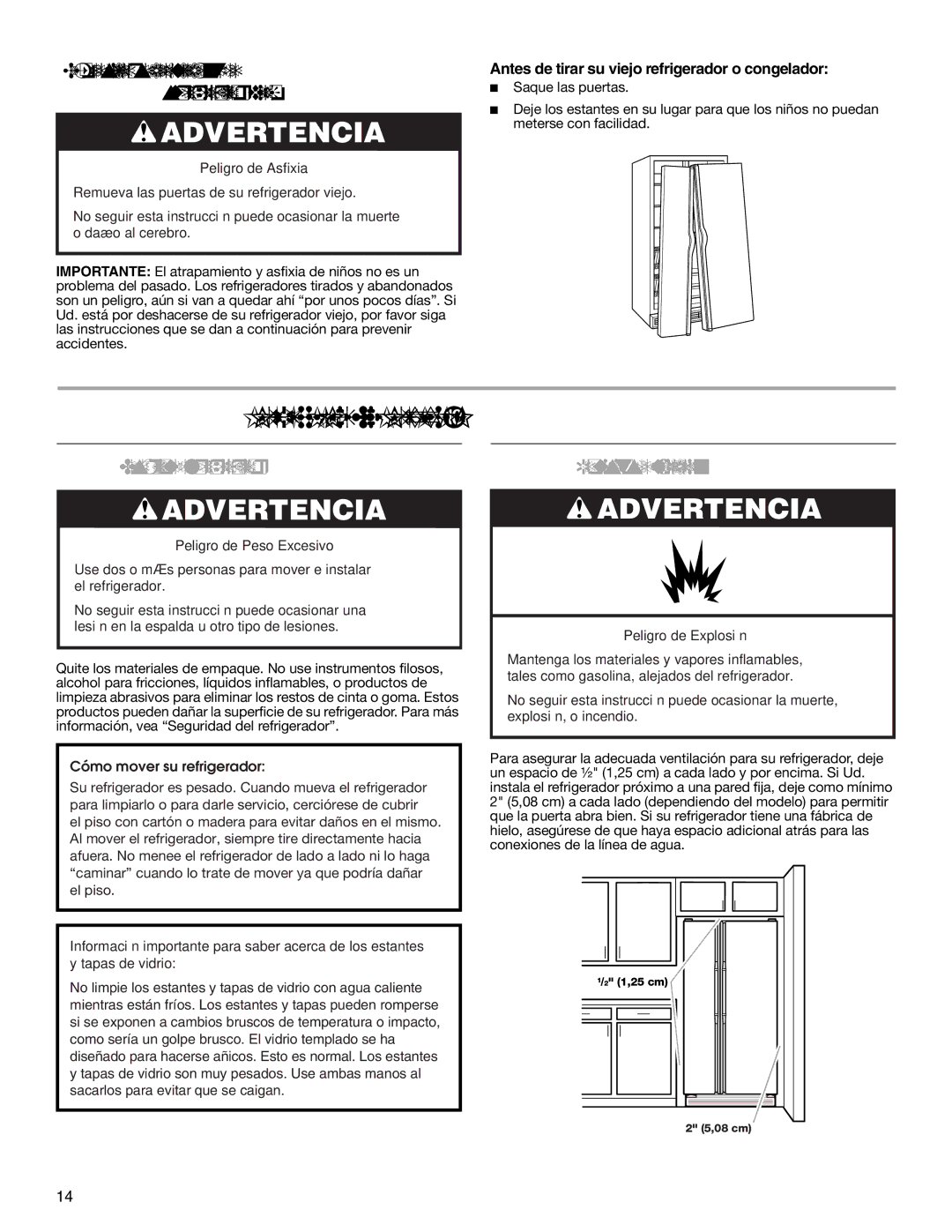 Estate W10193170A Instrucciones DE Instalación, Desempaque el refrigerador, Requisitos de ubicación 