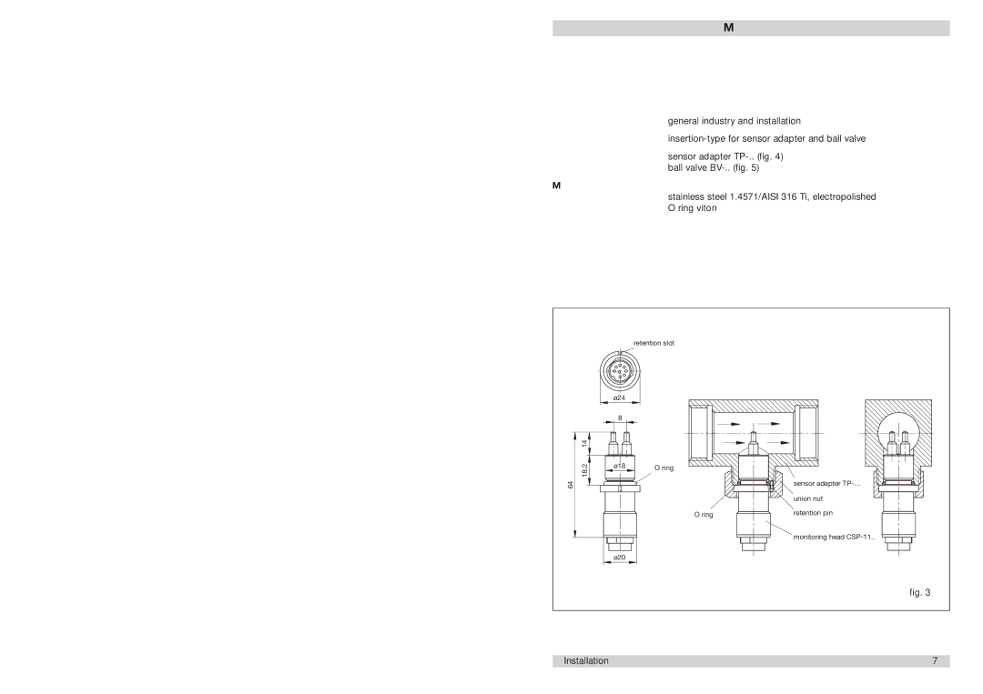 ETA Systems manual Flow Meter FC01-LQ Installation of the monitoring heads, Application, Style 