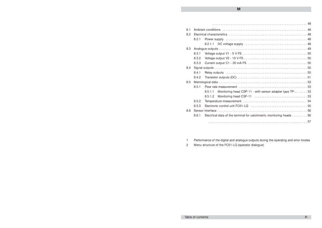 ETA Systems FC01-LQ manual Index Appendix, Iii 
