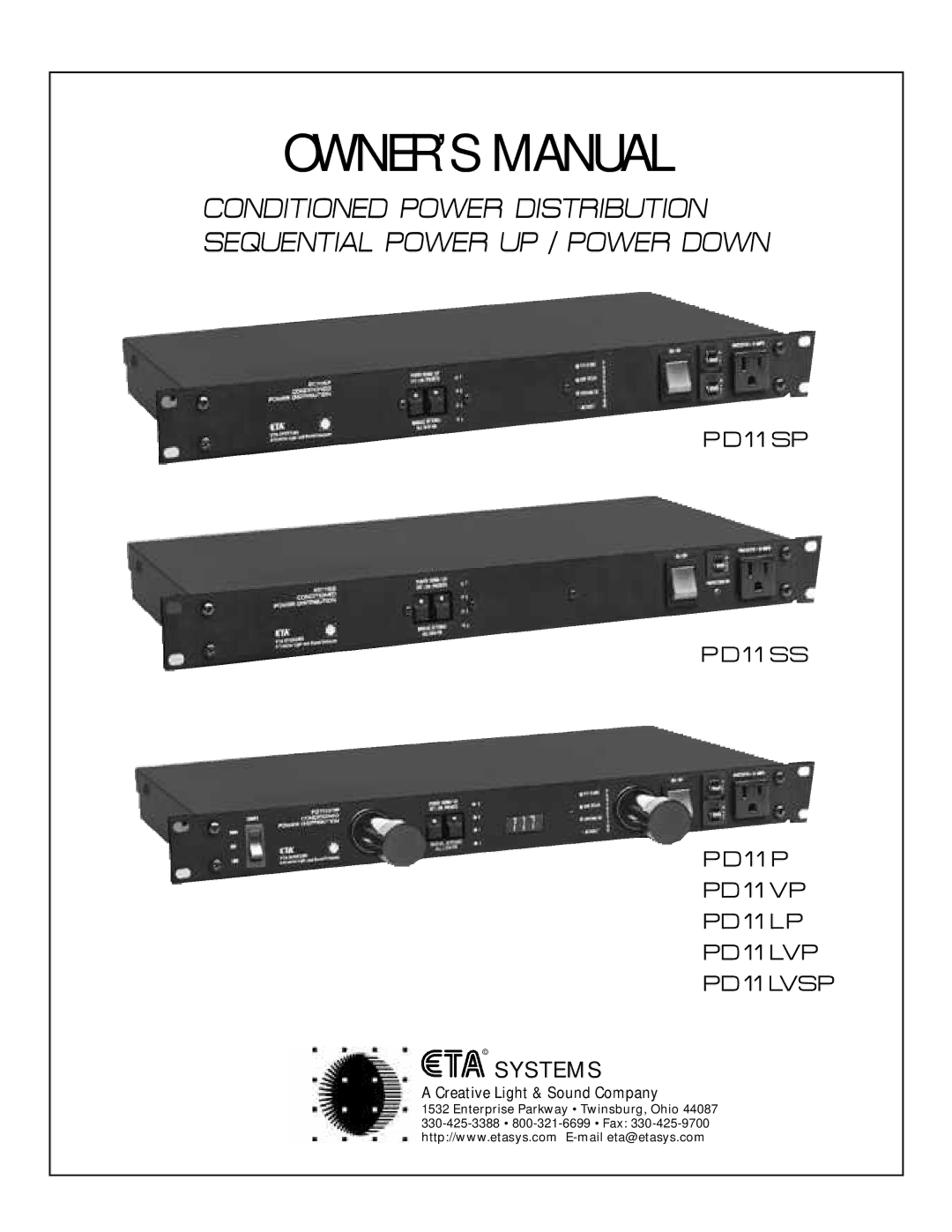 ETA Systems PD11SS, PD11VP, PD11SP, PD11P, PD11LVP, PD11LP, PD11LVSP owner manual Systems 