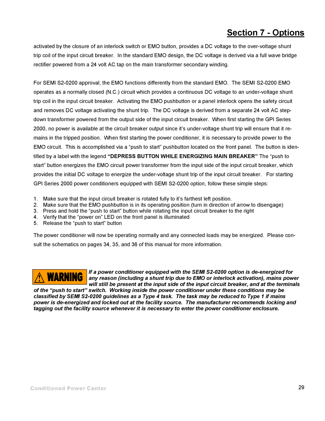 ETA Systems SM5505 manual Options 