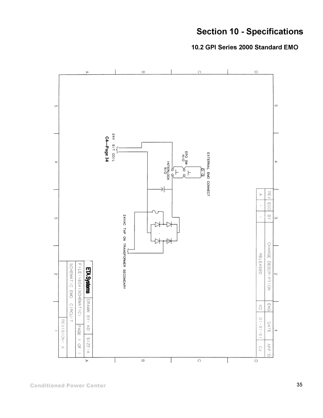 ETA Systems SM5505 manual GPI Series 2000 Standard EMO 