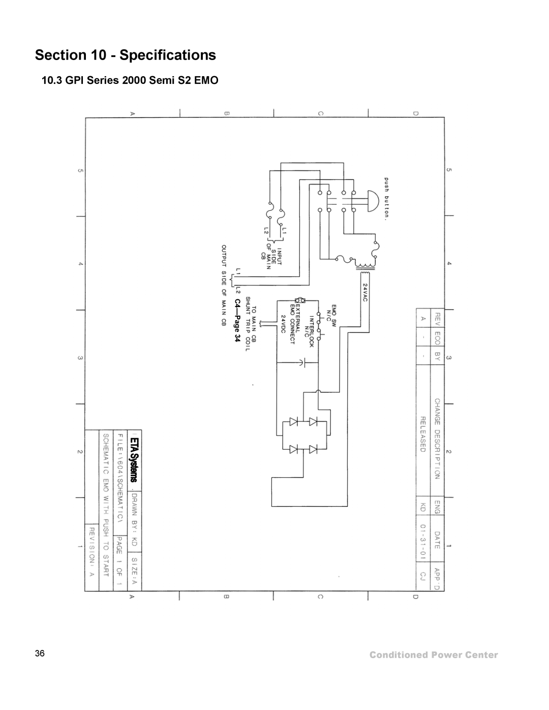 ETA Systems SM5505 manual GPI Series 2000 Semi S2 EMO 