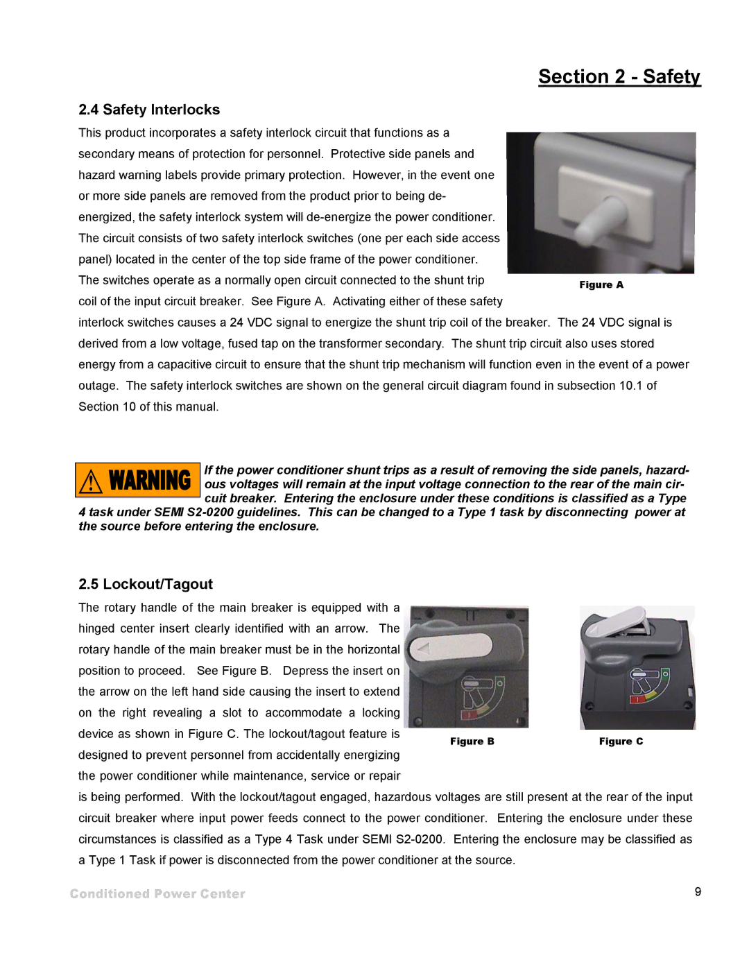 ETA Systems SM5505 manual Safety Interlocks, Lockout/Tagout 