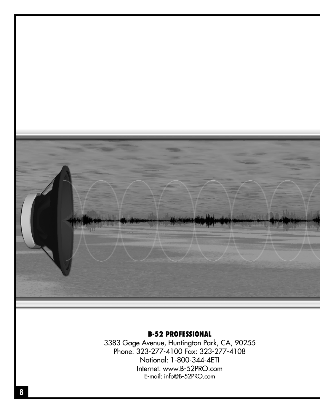 ETI Sound Systems, INC ACT-1515X(F) manual Professional 