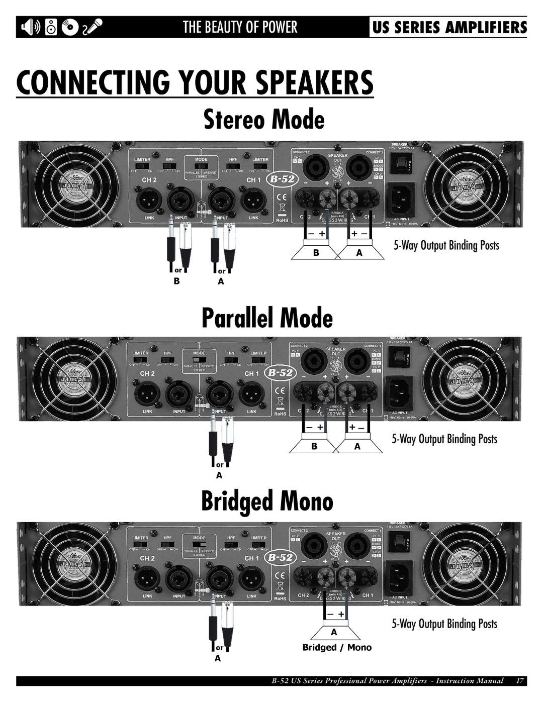 ETI Sound Systems, INC US-1800, US-4000, US-1200, US-3000 owner manual Connecting Your Speakers 
