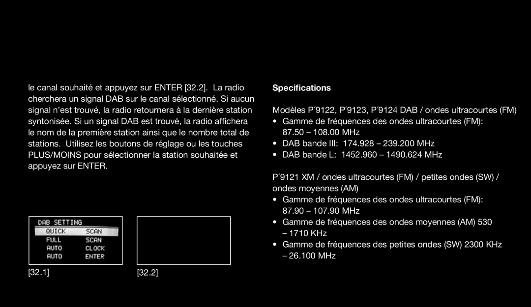 Eton 9120 instruction manual Specifications 