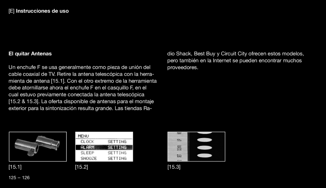 Eton 9120 instruction manual Instrucciones de uso El quitar Antenas 